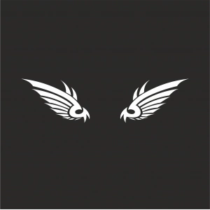 Kartal Kanatı Oto Sticker17x17 Cm Beyaz