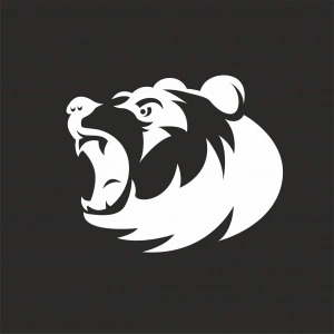 Ayı Kafası Sticker 17x17 Cm Beyaz