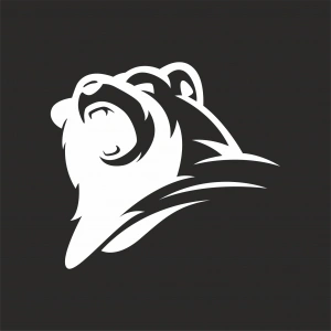 Ayı Kafası Sticker 17x17 Cm Beyaz