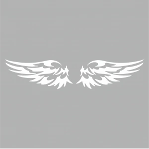 Çift Kanat Oto Logo Sticker  17x17 Cm Beyaz