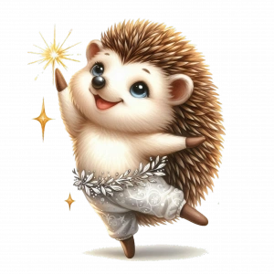 Beyaz Kirpi Duvar Stickerı