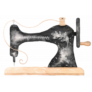 Desenli Dikiş Makinesi Duvar Stickerı