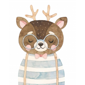 Gözlüklü Geyik Duvar Stickerı