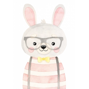 Gözlüklü Tavşan Duvar Stickerı