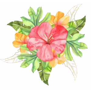 Kırmızı ve Turuncu Tropikal Çiçekler