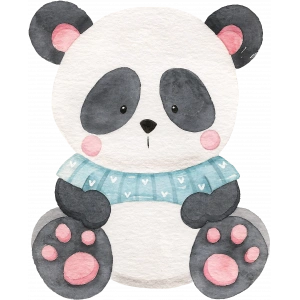 Mavi Kazaklı Panda Duvar Stickerı