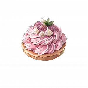 Mor Üzümlü ve Meringueli Pembe Kremalı Tartalet