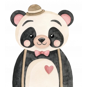 Papyonlu Panda Duvar Stickerı