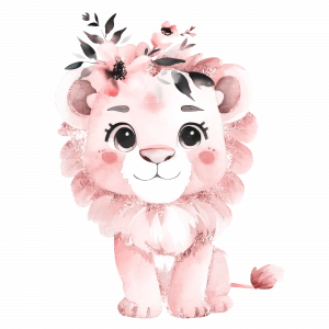 Pembe Aslan Duvar Stickerı