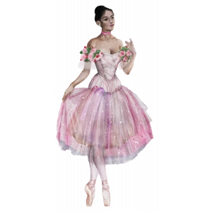 Pembe Elbiseli Balerin Duvar Stickerı