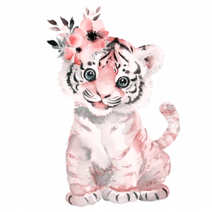 Pembe Kaplan Duvar Stickerı