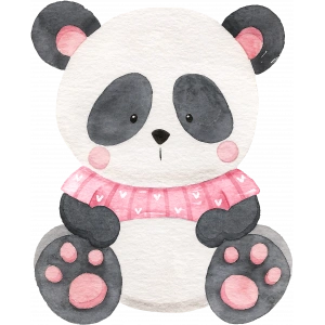 Pembe Kazaklı Panda Duvar Stickerı