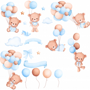 Sevimli Uykucu Ayıcık Sticker 1 13 Parça Telefon, Tablet, Defter, Laptop Sticker