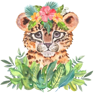 Tropikal Yapraklar Arasında Yavru Leopar