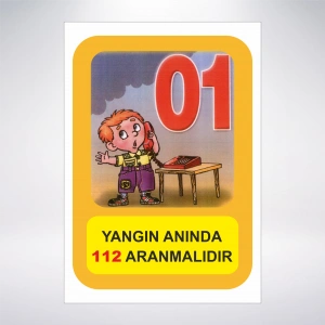 Yangın Anında 112 Arayınız Sticker 20X28 Cm
