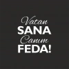 Vatan Sana Canım Feda Sticker17x17 Cm Beyaz