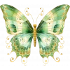 Altın İşlemeli Yeşil Kelebek Duvar Stickerı