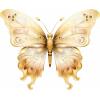 Bej ve Altın Tonlarında Kelebek Duvar Stickerı