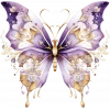 Gösterişli Mor Kelebek Duvar Stickerı