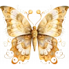 Karmaşık Desenli Altın Kelebek Duvar Stickerı