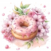 Pembe Çiçekli Donut