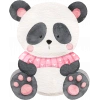 Pembe Kazaklı Panda Duvar Stickerı