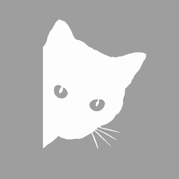 Kedi Sticker 17x17 Cm Beyaz