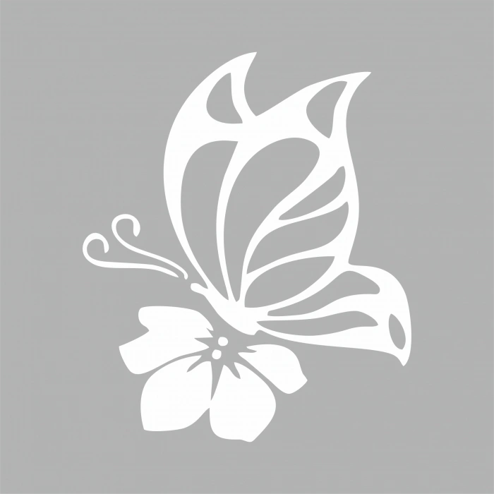 Yıldız ve Kelebek Sticker17x17 Cm Beyaz