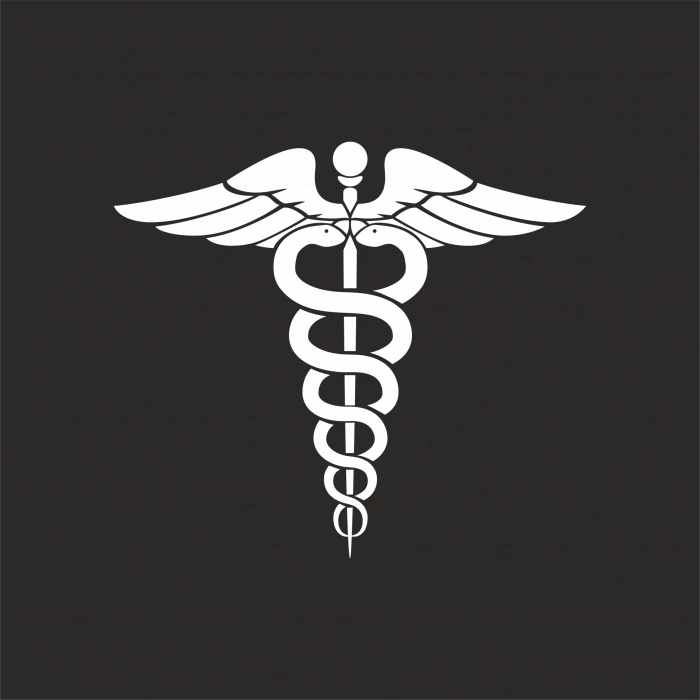 Tıp Logosu  Oto Sticker, Araba Sticker17x17 Cm Beyaz