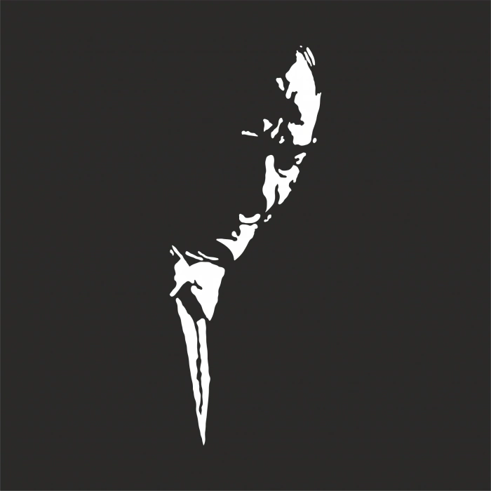 Atatürk Silüet Sticker17x17 Cm Beyaz