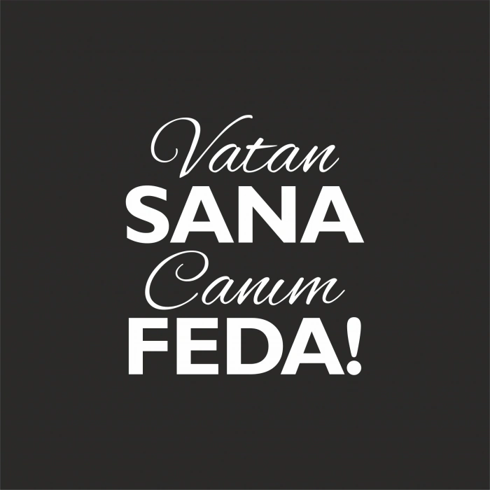 Vatan Sana Canım Feda Sticker17x17 Cm Beyaz