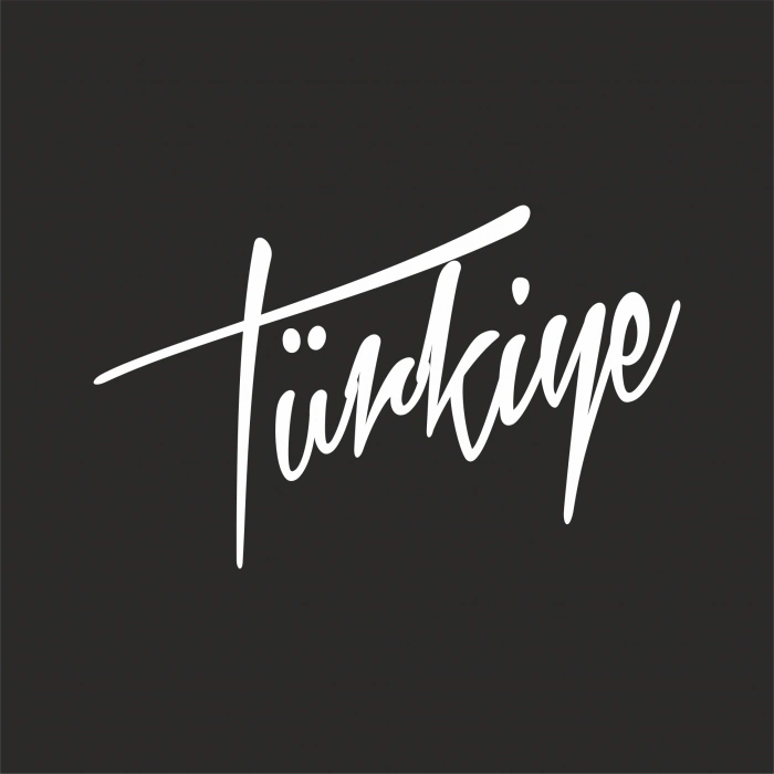 Türkiye Yazılı Sticker17x17 Cm Beyaz