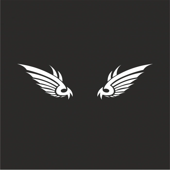 Kartal Kanatı Oto Sticker17x17 Cm Beyaz