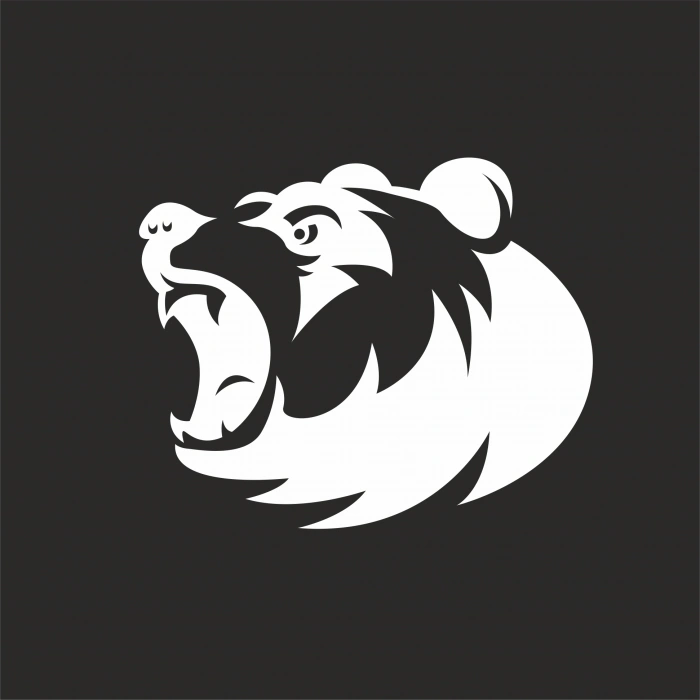 Ayı Kafası Sticker 17x17 Cm Beyaz