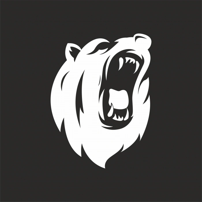 Ayı Kafası Sticker 17x17 Cm Beyaz