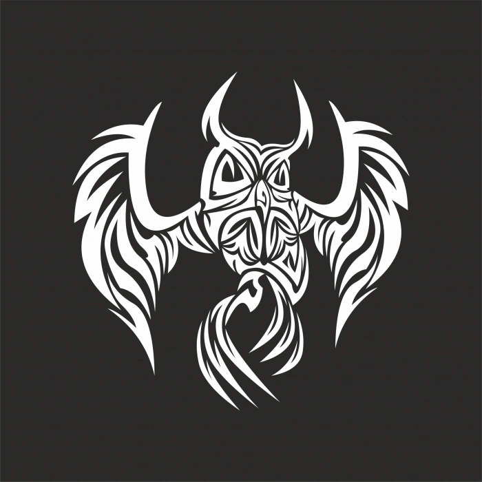 Baykuş Sticker17x17 Cm Beyaz