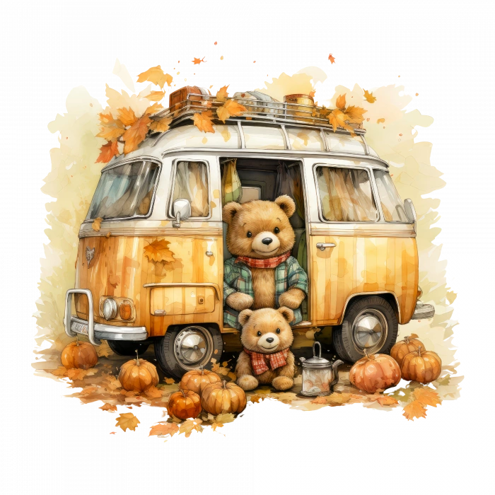 Ayıcık Ailesi Karavanı Duvar Stickerı