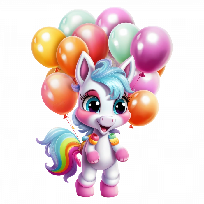 Balonlu Unicorn Duvar Stickerı