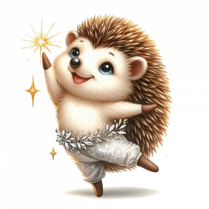 Beyaz Kirpi Duvar Stickerı