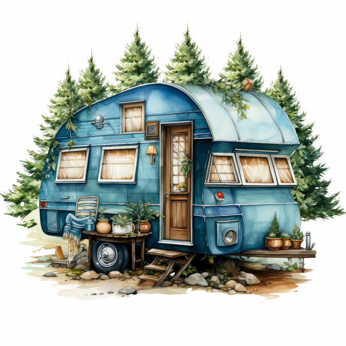 Çam Ağaçlı Karavan Duvar Stickerı