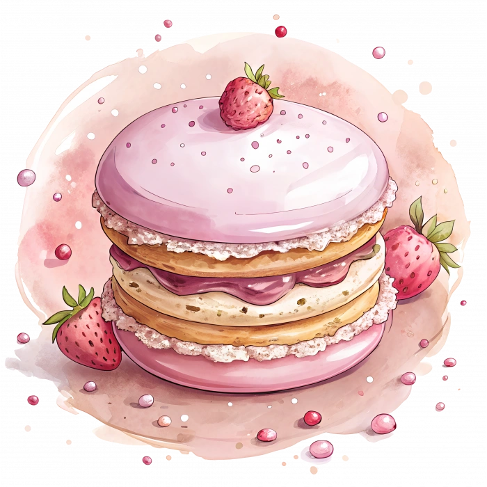 Çilekli Pasta Duvar Stickerı