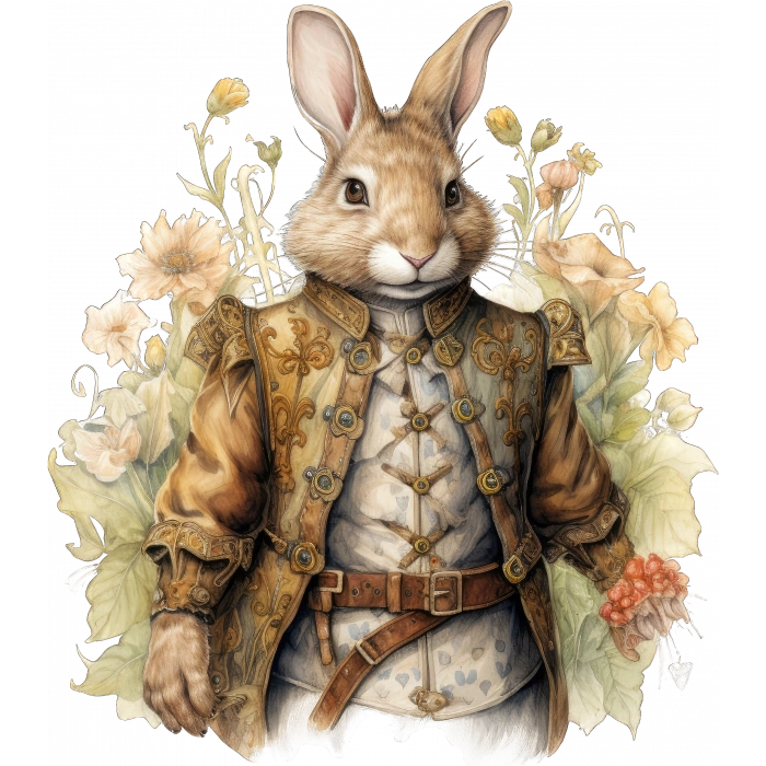 Deri Ceketli Tavşan Duvar Stickerı