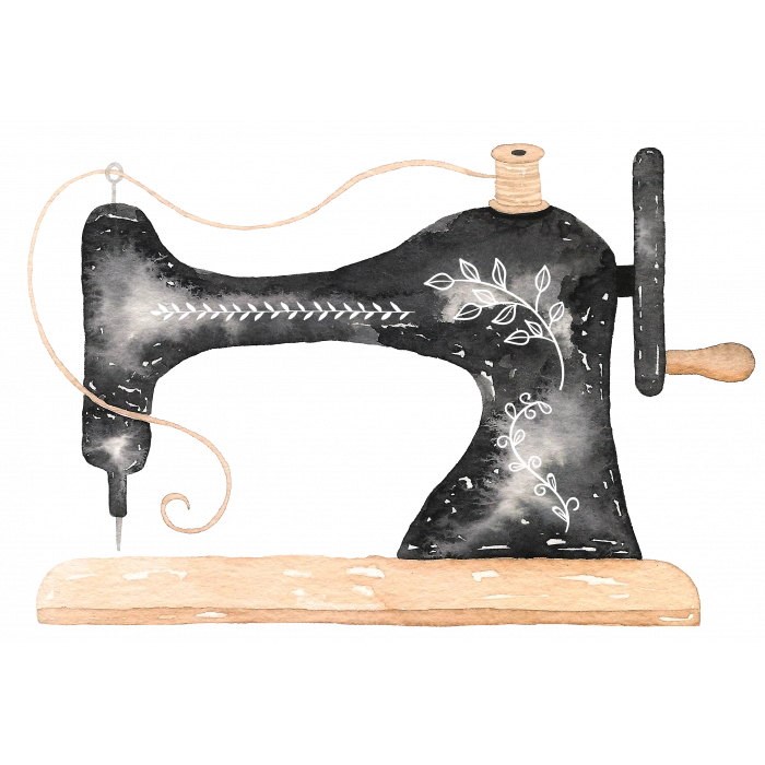 Desenli Dikiş Makinesi Duvar Stickerı