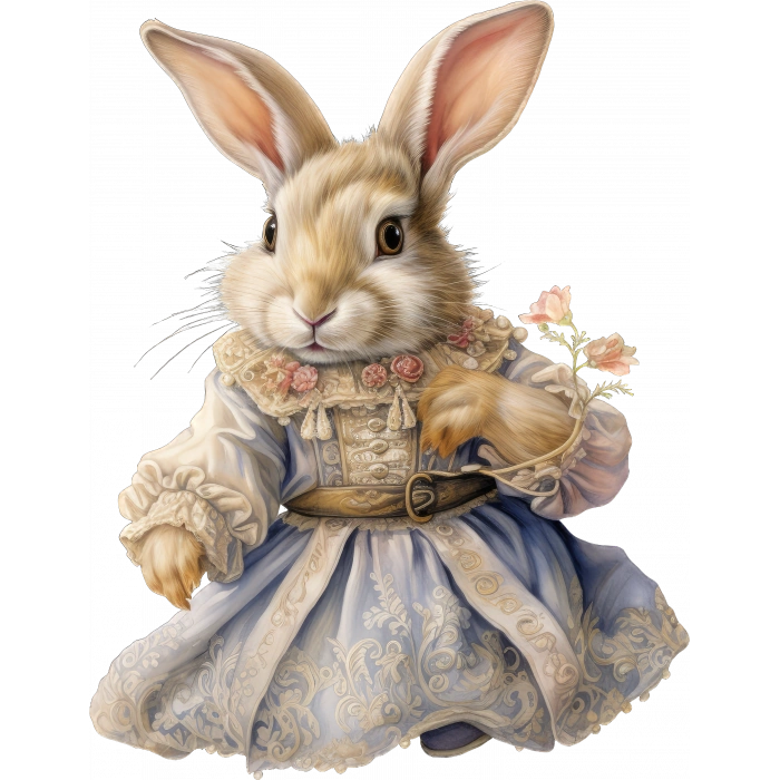 Elbiseli Tavşan Duvar Stickerı