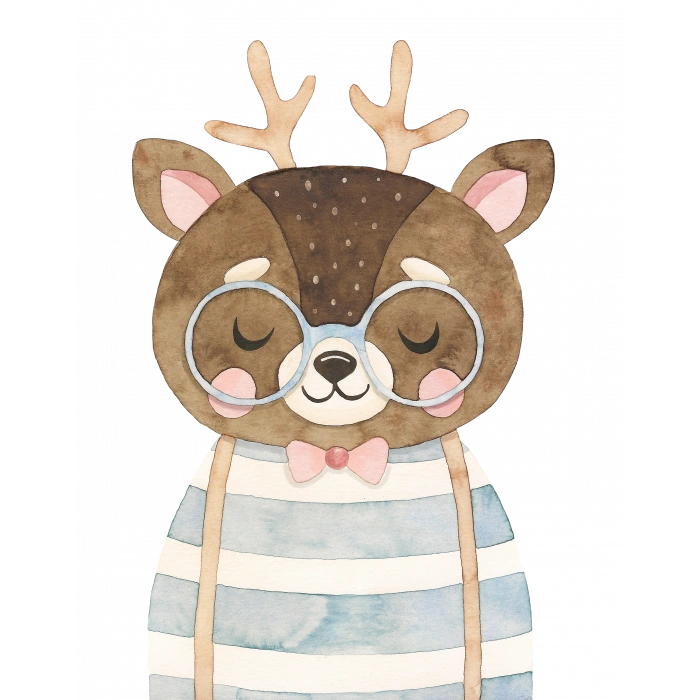 Gözlüklü Geyik Duvar Stickerı