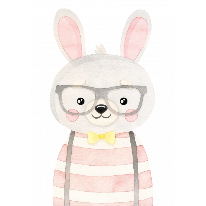 Gözlüklü Tavşan Duvar Stickerı