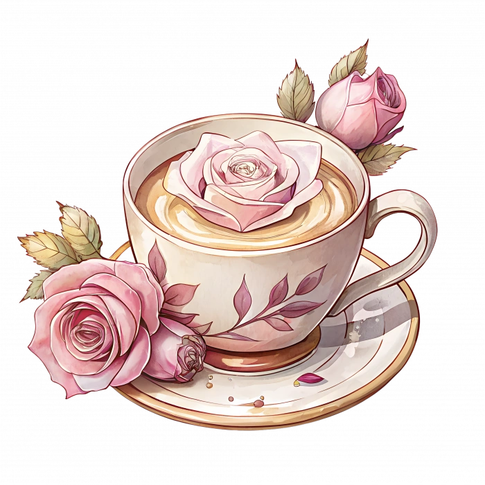 Gül Çiçekli Çay Fincanı