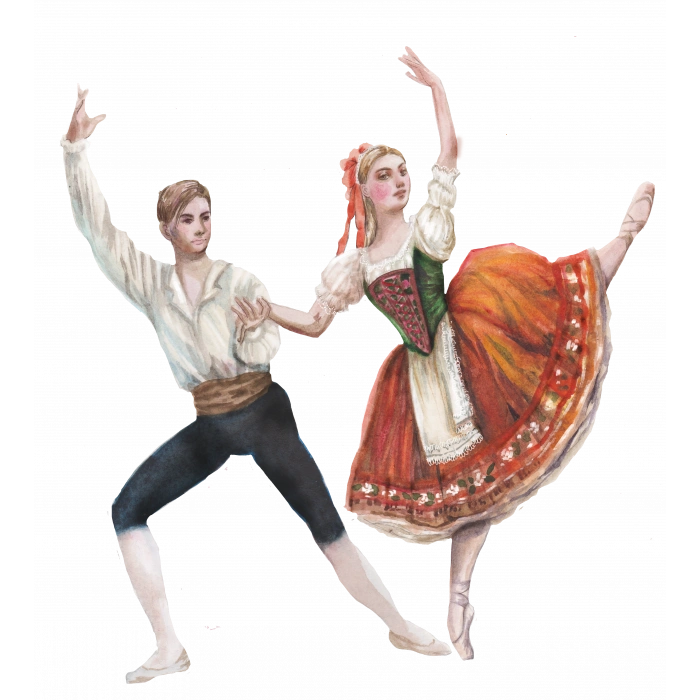 Halk Dansları Balerini ve Dansçısı Duvar Stickerı