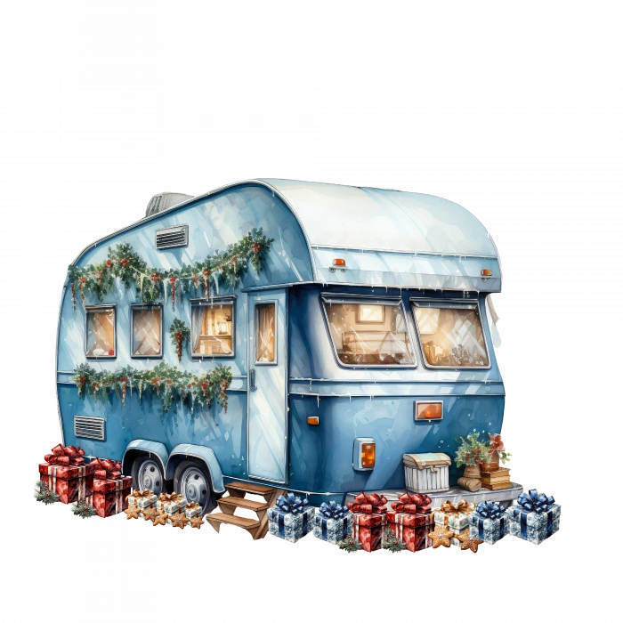 Hediyeli Yılbaşı Karavanı Duvar Stickerı