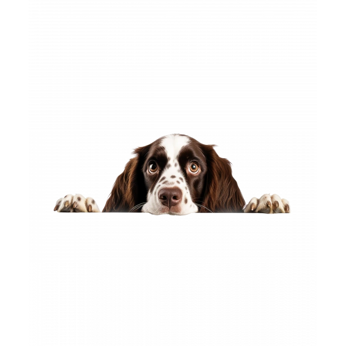 Kahverengi Beyaz Benekli Uzun Tüylü Springer Spaniel Köpek Duvar Stickerı